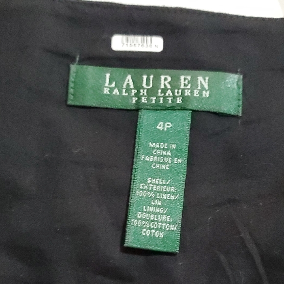 Ralph Lauren Cottagecore  Black Fit and Flare  100% Linen Mini Skirt - Picture 8 of 14